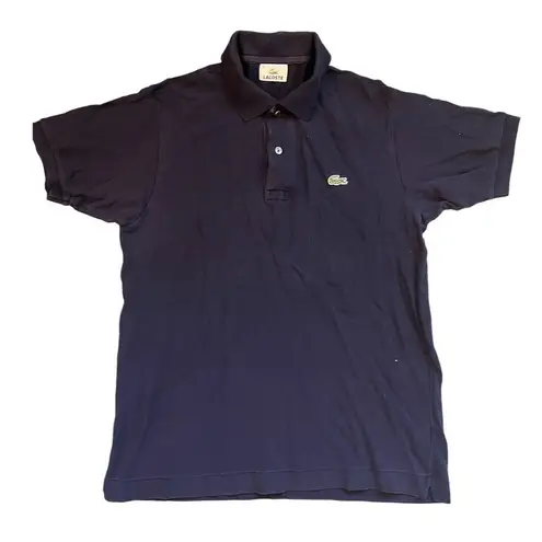 Lacoste Authentic  Navy Blue Polo Women's Short Sleeves Shirt Top