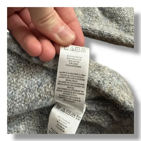 William Rast Gray Mock Neck Textured Knit Pullover Sweater Women’s L