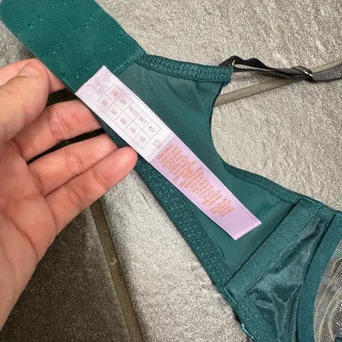 Savage X Fenty Shining Star Embroidered Unlined Demi Bra Wildflower Blue 32B Size undefined