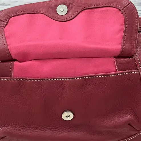 Stone Mountain Red Pebbled‎ Leather Shoulder Purse