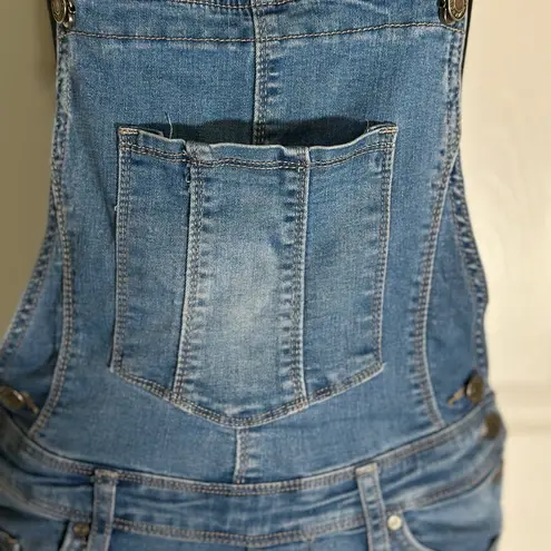 Womens Junior Slim Fit Skinny Distressed Denim Overalls Size 9 Blue Size M