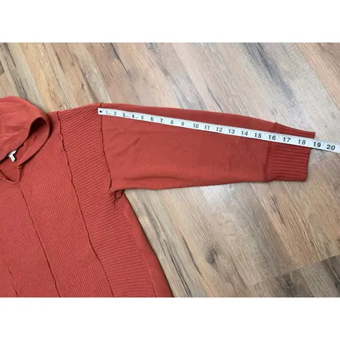 Rust Waffle Knit Hoodie XXL | Time and Tru Oversized Pullover | Cozy Fall Top Orange Size undefined - Image 8