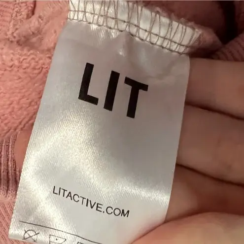 LIT Active Whisper Oversized Turtleneck Sweatshirt Pink Size XS