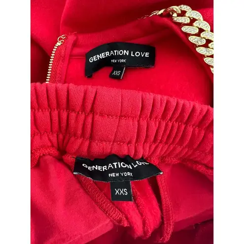 Generation Love Red Collina Chain Sweatshirt & Misha Sweatpants Set