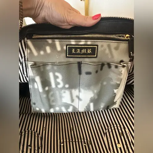 L.A.M.B. Rare by Gwen Stefani Rasta Dome Satchel Bag Gray Black Y2K Vintage