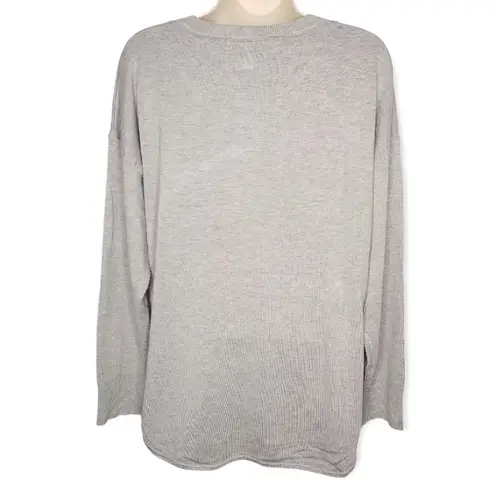 Ellen Tracy Gray Long Sleeve Knit Sweater Women's Size Large