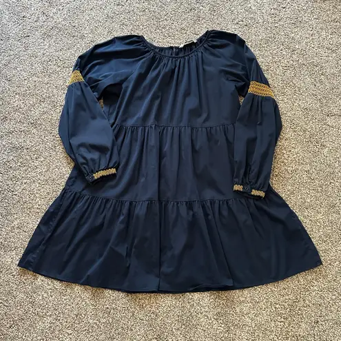 Elizabeth and James navy blue long sleeve peasant dress size L