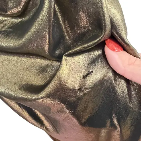 NEW NWT The Sei X Revolve One Shoulder Cutout Maxi Gown In Gold Lame Size 2