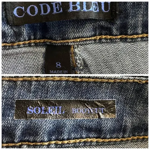 Code Bleu Jeans Soleil Bootcut Embellished Embroidered Rhinestone Women’s Size 8 Blue