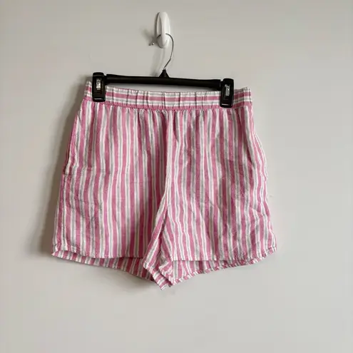 Universal Threads Universal Thread Linen Blend Striped Resort Pull On Shorts pink white size XS thumbnail 3