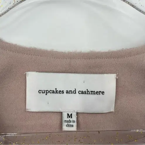 Cupcakes And Cashmere Coat Size Medium Mid Length Collarless Dusty Pink