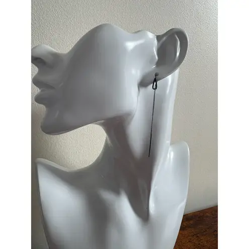 Gunmetal Threader Earrings NWT