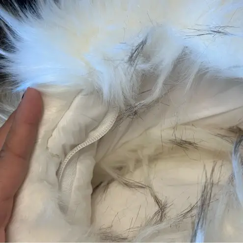 SPACE SIMONA CORSELLINI FAUX FUR DOWN JACKET DETACHABLE SLEEVES WHITE SIZE XS/40