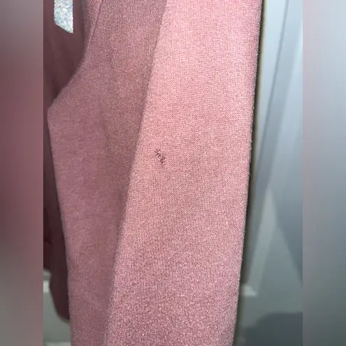 Victoria's Secret Pink Medium Rose Pink Hoodie Sweatshirt Glitter Font Sherpa Top