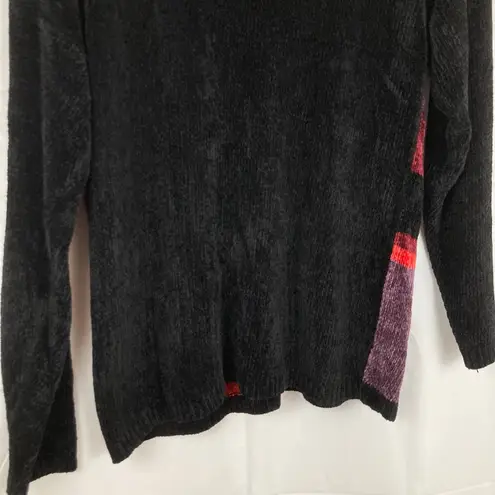 VTG 90s Womens M FLAW Orange Black Geometric Argyle Sweater Cozy Abstract Funky Size M