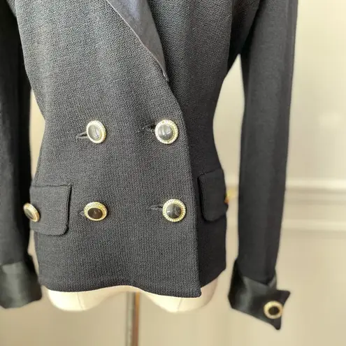 St. John Santana Knit Day To Evening Double Breasted Sweater Remove Collar Cuff 2