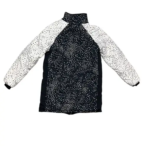 Saltwater Luxe Women's XS Black Polka Dot Puffer Jacket Mid-Length