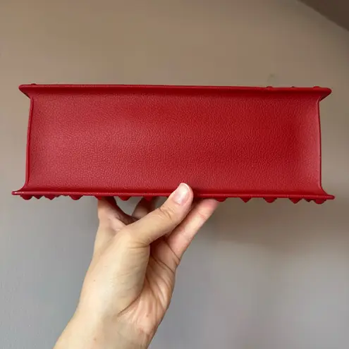 NWOT Red‎ Jelly Studded Two Way Top Handle Crossbody Bag Unbranded Red