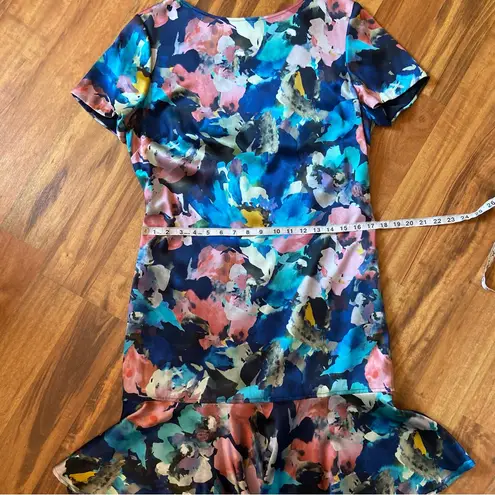 St. John Watercolor Floral Silk Dress