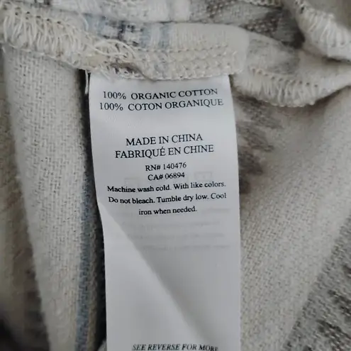 Faherty Baja Poncho Hoodie Sweater Aztec Southwestern Print Kangaroo Pocket XS Blue