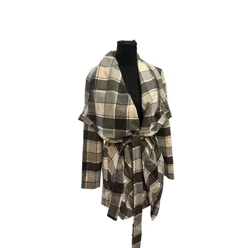 Matilda Jane NWT Womens XS Black Grey Plaid Check It Twice Jacket Sweater Coat