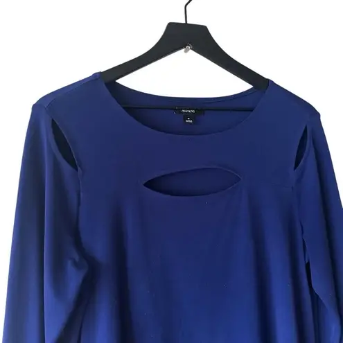 Alfani Royal Blue Cut Out Top Women's Size M