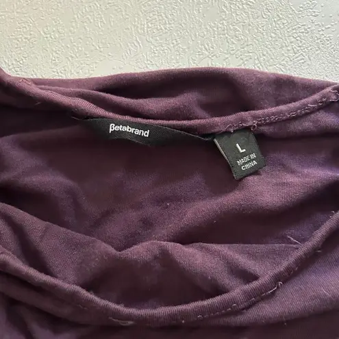 Betabrand Long Sleeve Pocket Dress Women’s Size L Burgundy Plum Work Casual