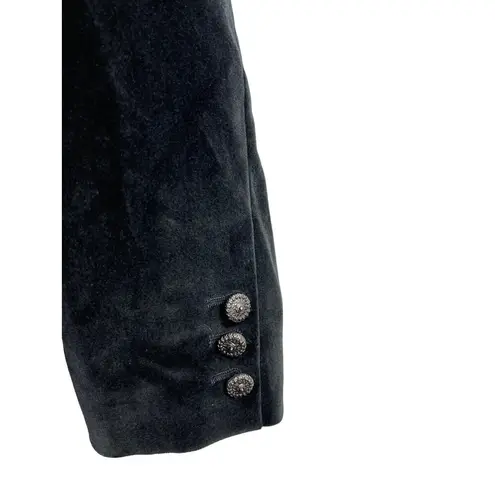Tahari Size 8 Black Velvet Fitted Long Sleeve One Button Blazer