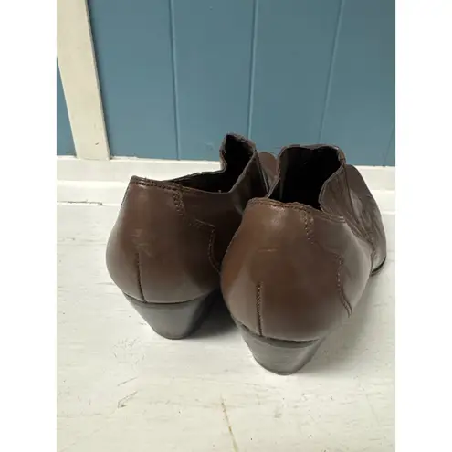 Reba Brown Leather Ankle Boots Western Inspired Pointed Toe Womens Shoes Size 10