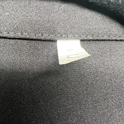 Women's Button Front 3/4 Sleeve Shirt Dress Size Small Side Pockets Lightweight Black