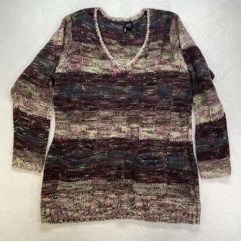 Ultra Flirt  Tunic sweater Womens 2X Knit vneck Y2k Bohemian