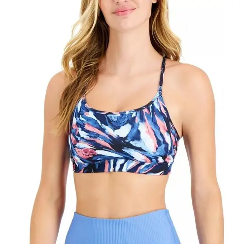 Ideology Women's Low-Impact Sports Bra Painterly Black Tie Dye Plus Size 2X NWT