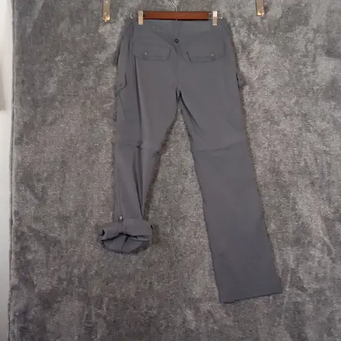 prAna Womens Convertable Roll Cargo Gray Pants Stretch Gorpcore Outdoor SZ 2