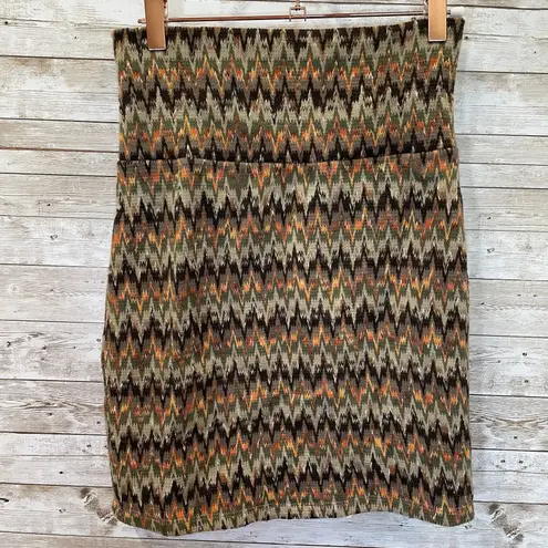 Vintage Marquis Womens M Skirt Pencil Mini Grannycore Chevron Made In USA Green Size M