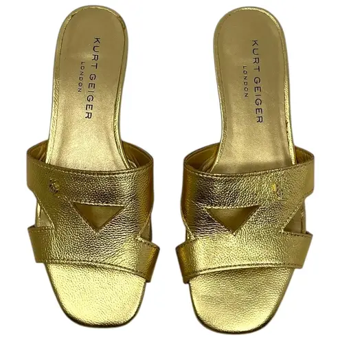 Kurt Geiger “Odina” Metallic Gold Leather Sandals Women’s Size EU 38/US 7.5