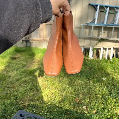 Linea Paolo Women Rad Low Heel Square Toe Brown Dressy Office Boots size 4