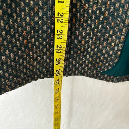 Vintage Chester Weinberg Green Multicolor Woven Stitch Double Breasted Blazer Size 12