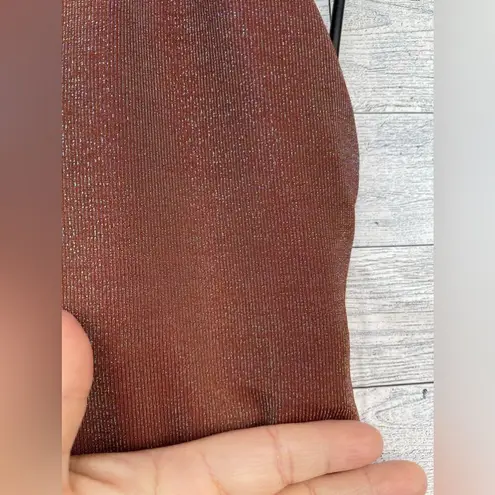 ALIX NYC Shiloh Halter Dress in Iridescent Copper medium Brown