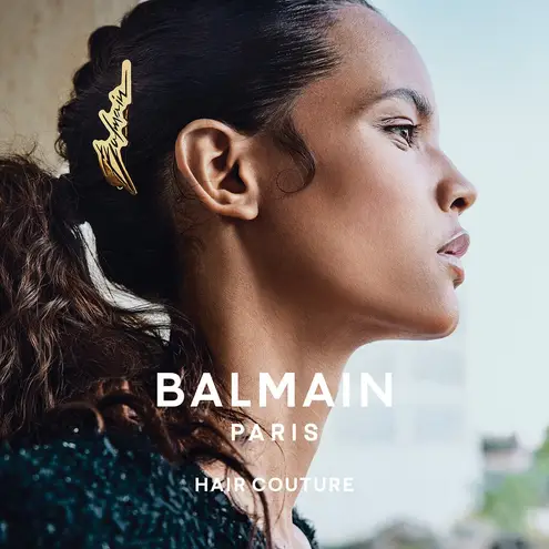 Balmain Hair Slide Signature Logo (Gold)