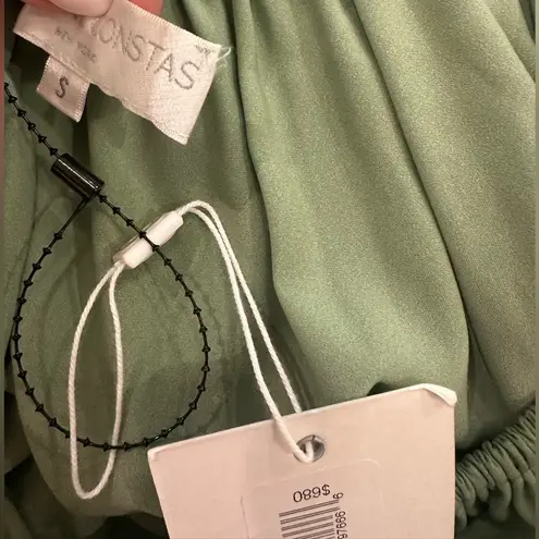 Caroline Constas Odessa Maxi Dress NWT Size S | Sage Green Off Shoulder Gown