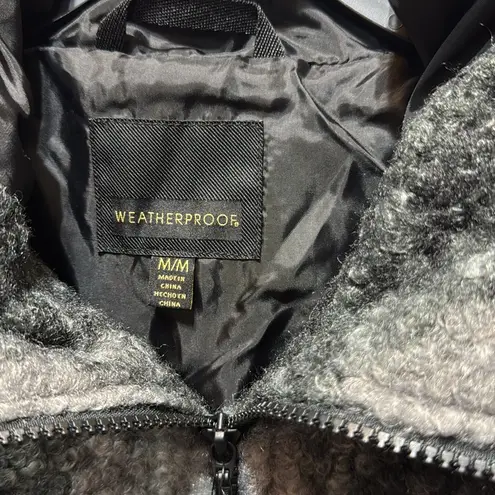 Weatherproof Ladies' poly Boucle zip Hooded shacket