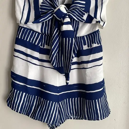 Lulus Delphi Blue and White Striped Tie