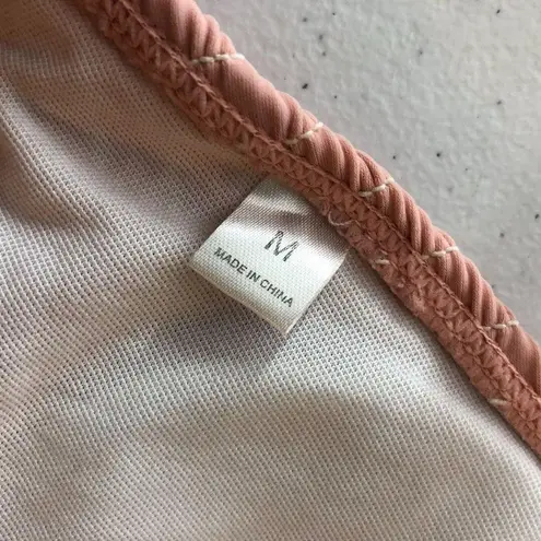 Bikini Top Triangle Textured Removable Cups Blush Pink M Size M