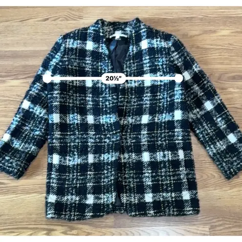 Veronica Beard Black wool Blend Crispin Tweed boxy oversized Coat size 10