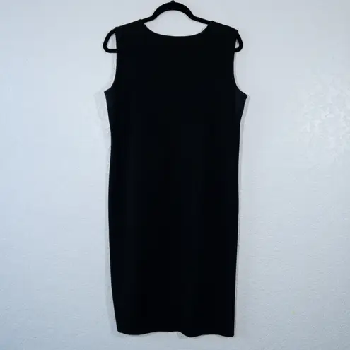 Misook Exclusively Black Slinky Acrylic Tank Sheath Dress Size Large