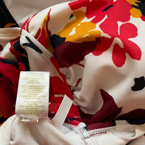 Anne cole Floral Print Adjustable Ruffle Strap Plunge One Piece Swimsuit 14