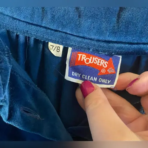 TROUSERS UP Elegant Blue Velvet Button