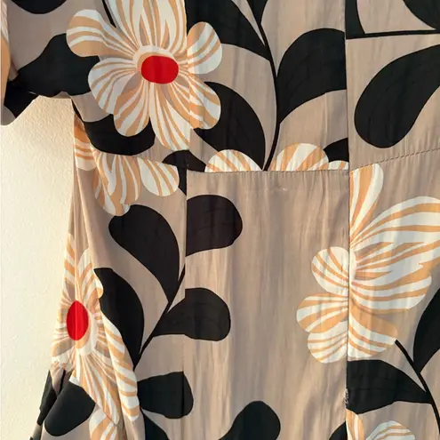 Glam Boutique Floral Ruffle Short Sleeve Midi Dress