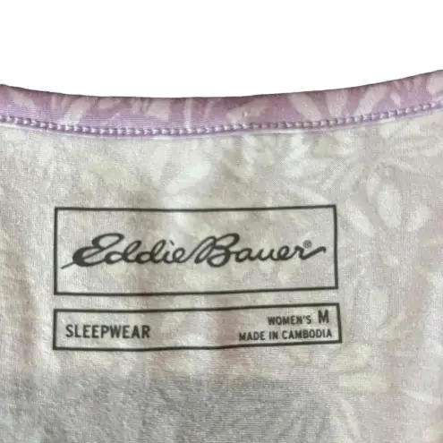 Eddie Bauer  Women's Sleeveless V-Neck Floral Purple‎ Sleepwear Top Size Medium