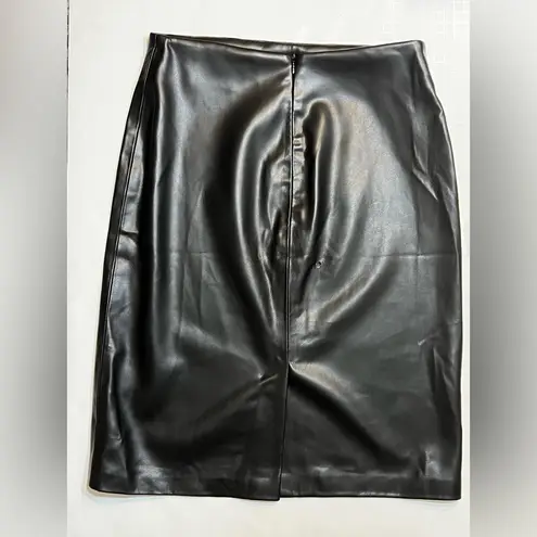 Enza Costa KNEE LENGTH LEATHER SKIRT, size S/1 Black